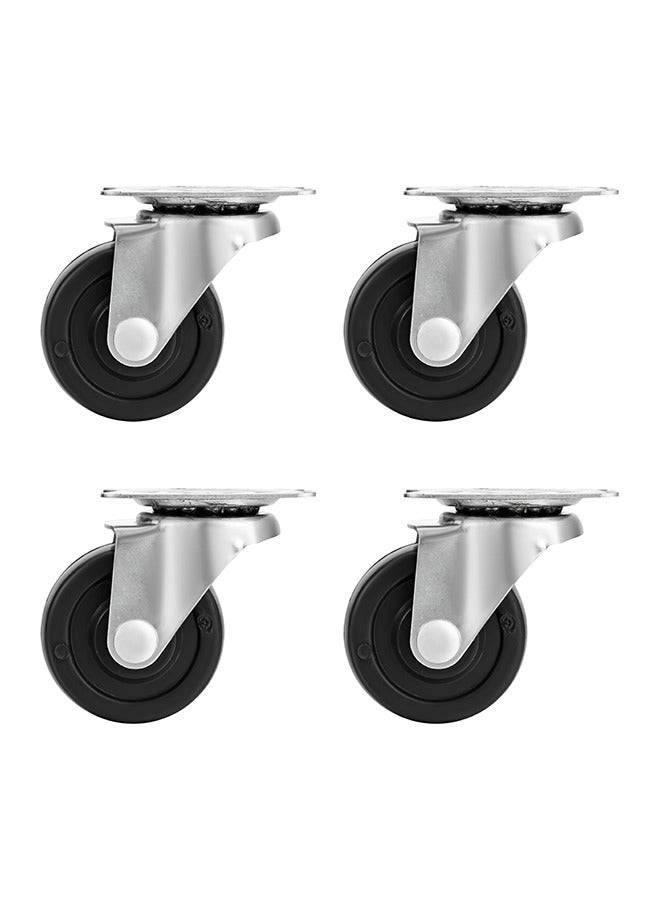 BMB tools 50mm Black PP Caster Wheels 4 Pieces Set with Ball Bearing Swivel Plate Smooth Rolling Non-Marking for Furniture Office Chairs Trolleys Workbenches Everyday Use - Image 2