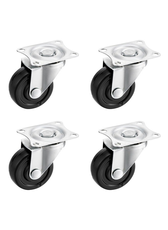 BMB tools 50mm Black PP Caster Wheels 4 Pieces Set with Ball Bearing Swivel Plate Smooth Rolling Non-Marking for Furniture Office Chairs Trolleys Workbenches Everyday Use - Image 1