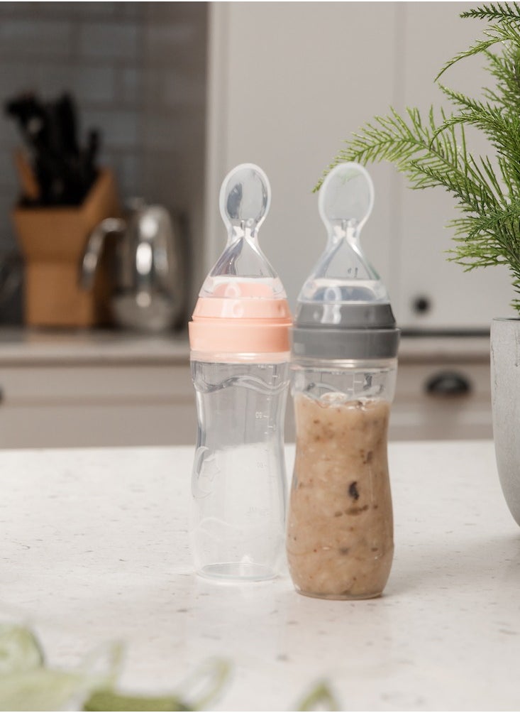 haakaa Baby Food Dispensing Spoon 4 Oz, 4M+, Grey  - Image 3