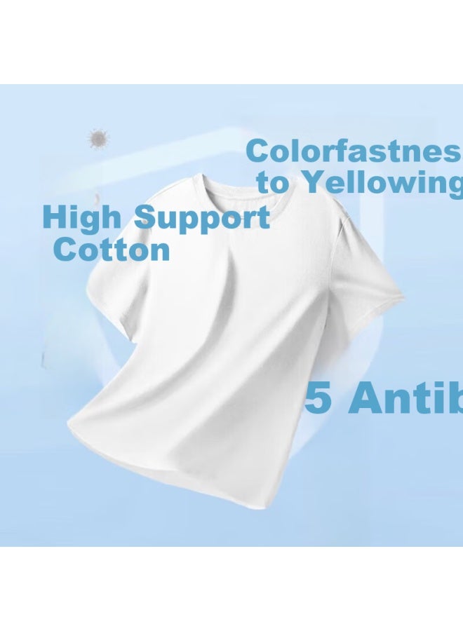 American Retro Short Sleeve T-shirt Men's Large Letter Summer 260g Cotton Loose Breathable Teenage Bottoming Shirt Top - Image 3