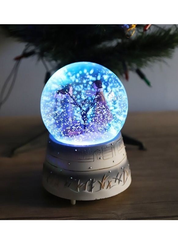 Keyfim Shop Romantic Meeting Winter Tale Medium Size Lighted Musical Snow Globe  - Image 2