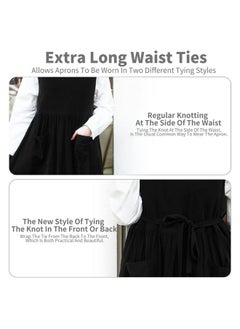 KKTOCHVC KKTOCHVC Premium Plus Size Apron Adjustable Waistline Bib Apron,Soft Cotton Blend Apron with Pockets (Black)  - Image 5