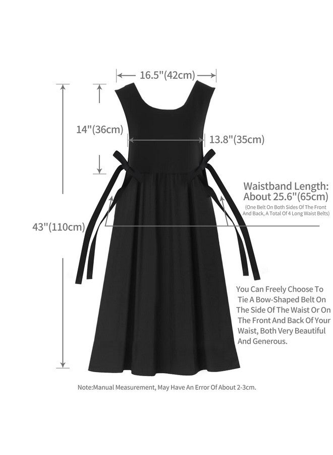 KKTOCHVC Premium Plus Size Apron Adjustable Waistline Bib Apron,Soft Cotton Blend Apron with Pockets (Black) - Image 4