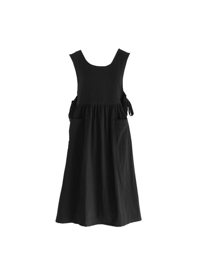 KKTOCHVC Premium Plus Size Apron Adjustable Waistline Bib Apron,Soft Cotton Blend Apron with Pockets (Black) - Image 1