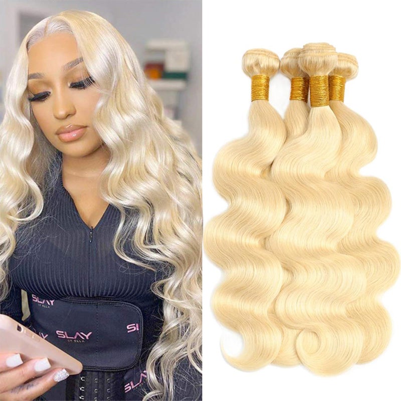 613 Blonde Body Wave Bundles Human Hair 20 22 24 26 400g 12A Grade Brazilian Virgin Body Wave Human Hair 4 Bundles 100 Unprocessed Virgin Remy 613 Blonde Hair Weft Bundles