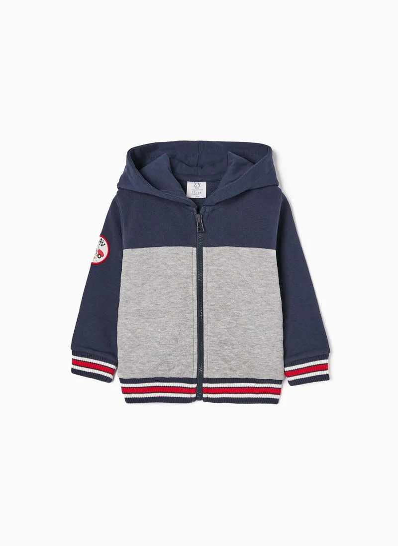 Zippy Cotton Hooded Jacket for Baby Boys 'Grand Prix', Dark Blue/Grey