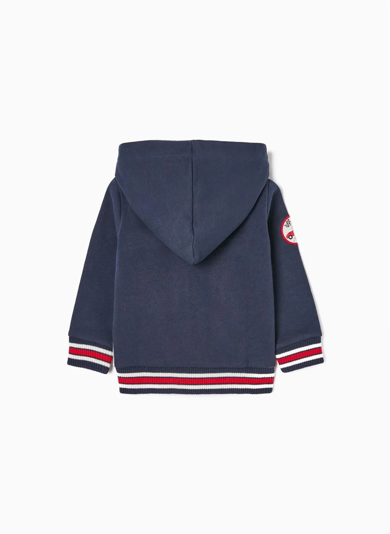 Zippy Cotton Hooded Jacket for Baby Boys 'Grand Prix', Dark Blue/Grey