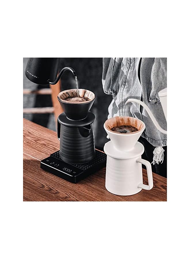 promass Digital Coffee Scale, Rechargeable Pour-Over Coffee Scale with Timer, Drip Coffee Scale with Touch Sensor Operation and Invisible Screen, Measures in Grams, Ounces, and Milliliter - black - Image 4