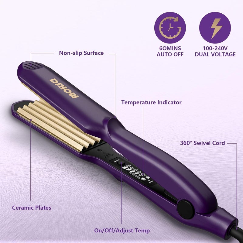 DSHOW Crimping Iron Hair Crimper for Hair Hair Volumizing Crimper with Titanium Ceramic Plates Styling Tools for Women Girls - Image 4