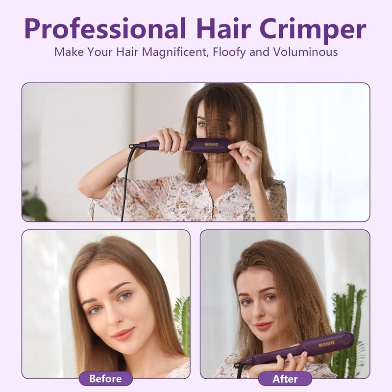 DSHOW Crimping Iron Hair Crimper for Hair Hair Volumizing Crimper with Titanium Ceramic Plates Styling Tools for Women Girls - Image 3