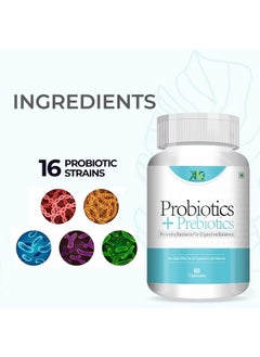 ANC ANC Probiotics+ Prebiotics Supplement 50 Billion Cfu For Women & Men With Prebiotics 150 mg | Probiotic Capsules For Digestion Support, Gut Health And Immunity - 60 Veg Capsules (Probiotic+Prebiotic)  - Image 3