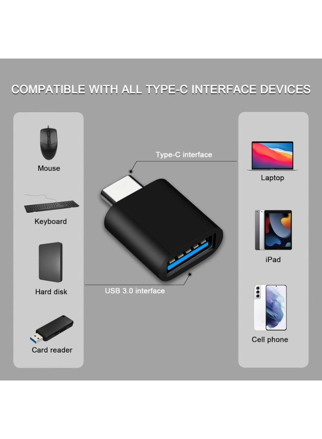 أثير محول من النوع C إلى USB A 3.0 OTG USB من النوع C ذكر إلى USB A أنثى ، مناسب للهواتف المحمولة وأجهزة الكمبيوتر وكابلات البيانات والأقراص الصلبة وأجهزة iPad والأجهزة العامة الأخرى. - Image 2