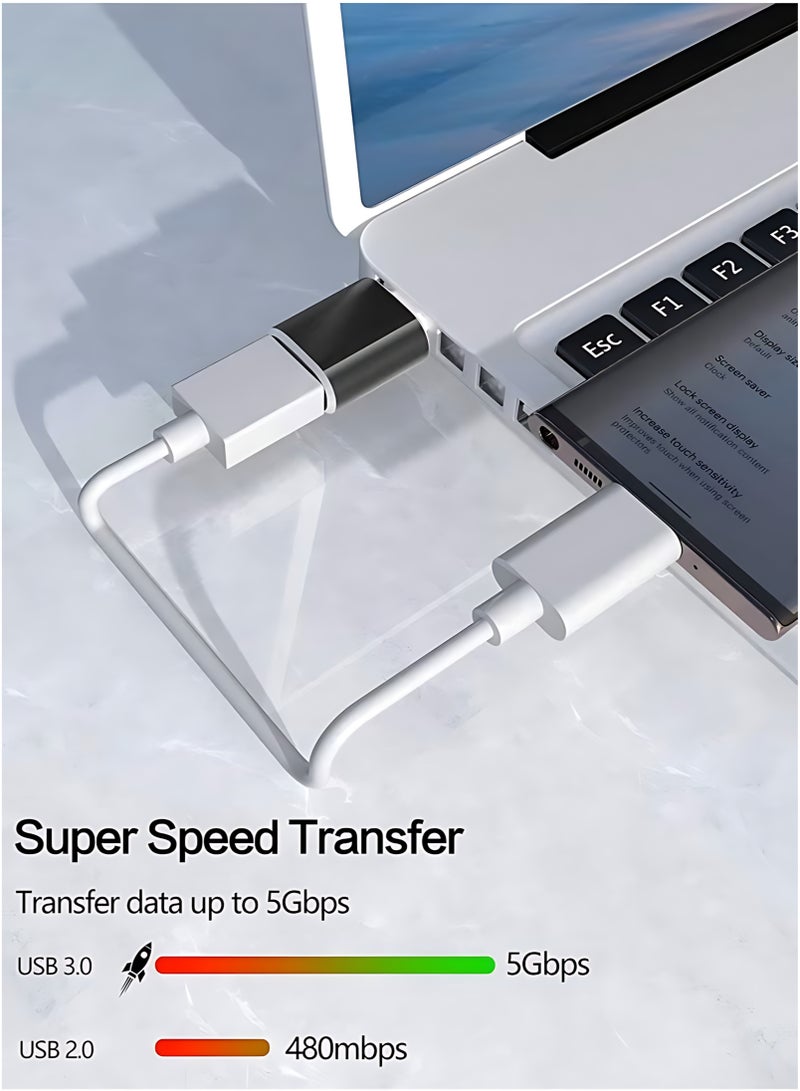 أثير محول من النوع C إلى USB A 3.0 OTG USB من النوع C ذكر إلى USB A أنثى ، مناسب للهواتف المحمولة وأجهزة الكمبيوتر وكابلات البيانات والأقراص الصلبة وأجهزة iPad والأجهزة العامة الأخرى. - Image 4