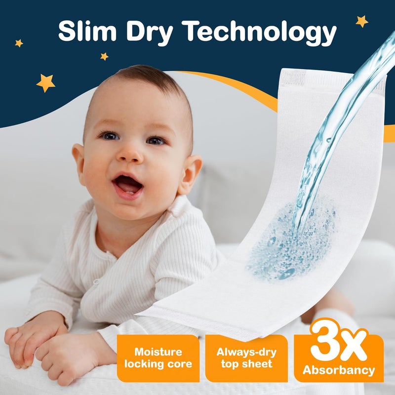 Inspire Dimples Booster Pads, Baby Diaper Doubler with Adhesive for Secure Fit | 1 Size Fits All Diapers | Boosts Absorbency No More leaks 22 Count - Image 3