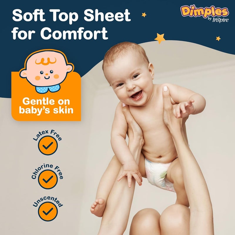 Inspire Dimples Booster Pads, Baby Diaper Doubler with Adhesive for Secure Fit | 1 Size Fits All Diapers | Boosts Absorbency No More leaks 22 Count - Image 4