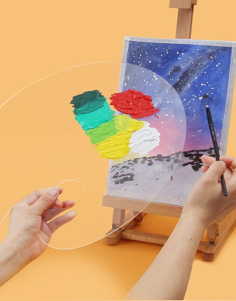 SCHUBERT Acrylic & Oil Palette Combo Set Includes 1 Pc Clear Acrylic Paint Palette (25 x 15 cms) & 5 Pcs Painting Palette Spatula - Image 4