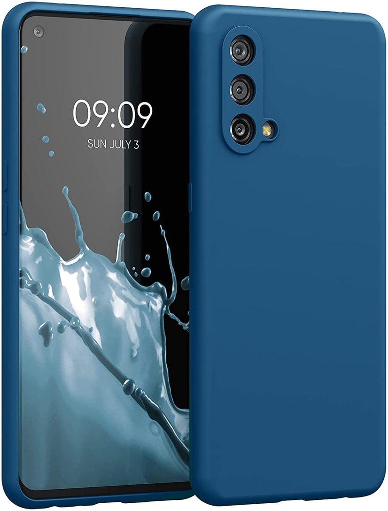 Kapa Matte Lens Protective Back Cover for OnePlus Nord CE (5G) / One Plus Nord CE (5G), Slim Silicone with Soft Lining Shockproof Flexible Full Body Bumper Case, Blue - Image 1