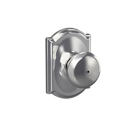 SCHLAGE F40 PLY 625 CAM Camelot Collection Plymouth Privacy Knob Bright Chrome - Image 1