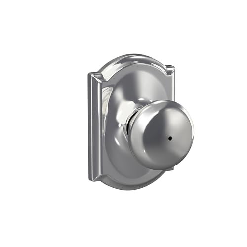 SCHLAGE F40 PLY 625 CAM Camelot Collection Plymouth Privacy Knob Bright Chrome - Image 3
