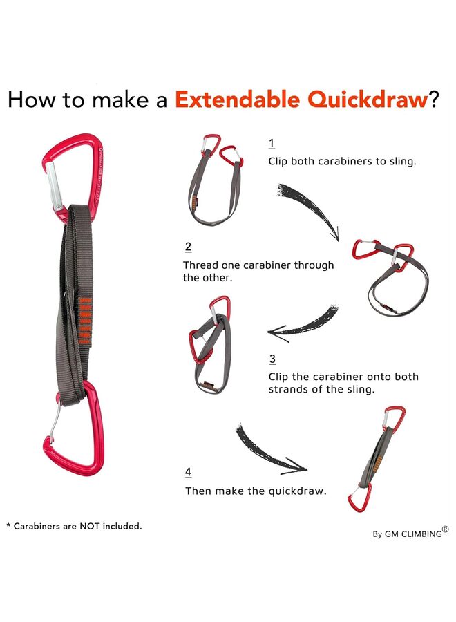 LAMAY 3PS17mm Nylon Sling Runner 23kN, in 60cm / 24inch Tube Nylon Webbing,For Rock Climbing, Mountaineering, Rappelling, Hiking, Emergency Gear, etc.(GRAY) - Image 3