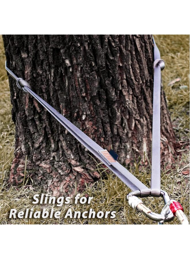 LAMAY 3PS17mm Nylon Sling Runner 23kN, in 60cm / 24inch Tube Nylon Webbing,For Rock Climbing, Mountaineering, Rappelling, Hiking, Emergency Gear, etc.(GRAY) - Image 5