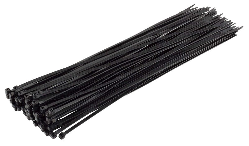 GTSE 14 Inch Black Zip Ties, 100 Pack, 50lb Strength, UV Resistant Long Nylon Cable Ties, Self-Locking 14" Tie Wraps - Image 1