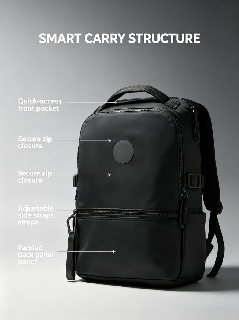 LuLu Back‑to‑School Backpack, Suitable for Students，outdoor activities, commuting, and work，Large Capacity Lightweight School Bookbag for Students - Black - Image 2