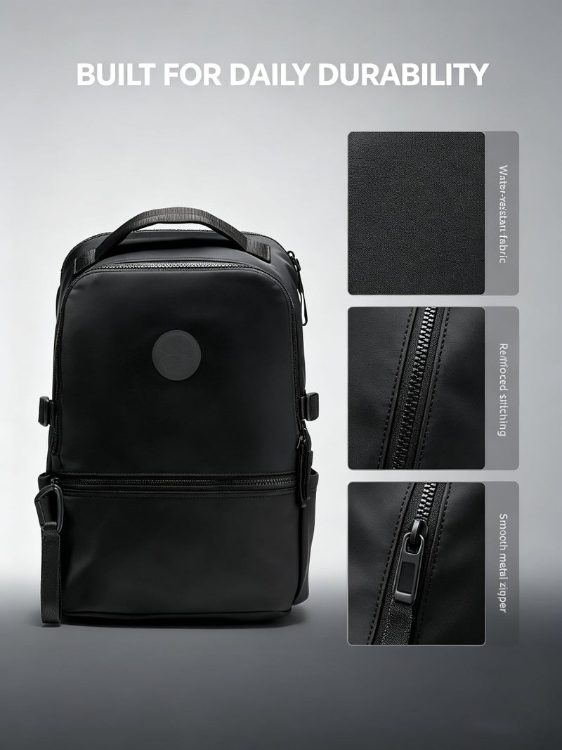LuLu Back‑to‑School Backpack, Suitable for Students，outdoor activities, commuting, and work，Large Capacity Lightweight School Bookbag for Students - Black - Image 3
