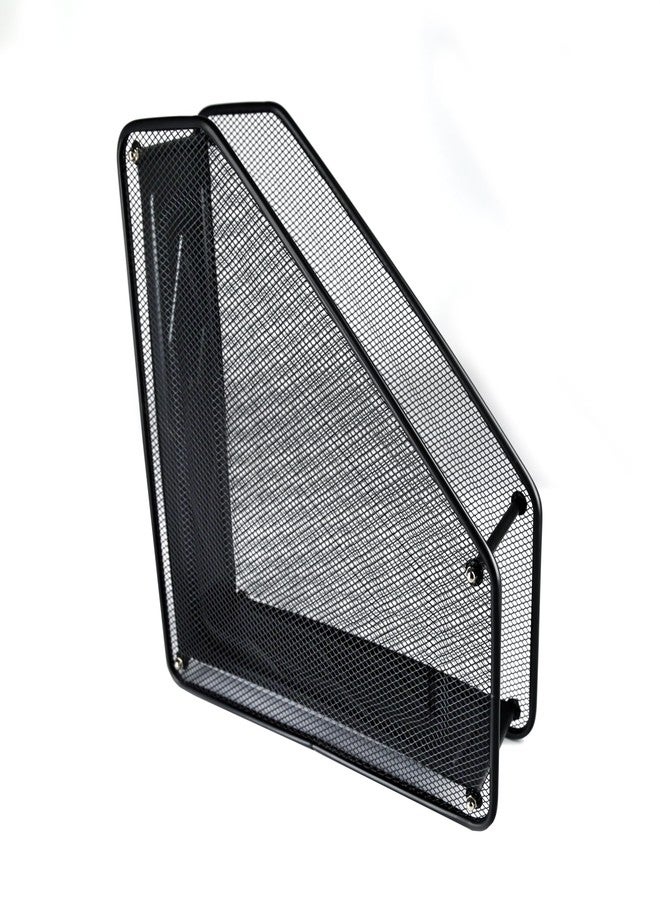 Huron Heavy Duty Magazine Storage Holder, Black Steel Mesh - Image 2