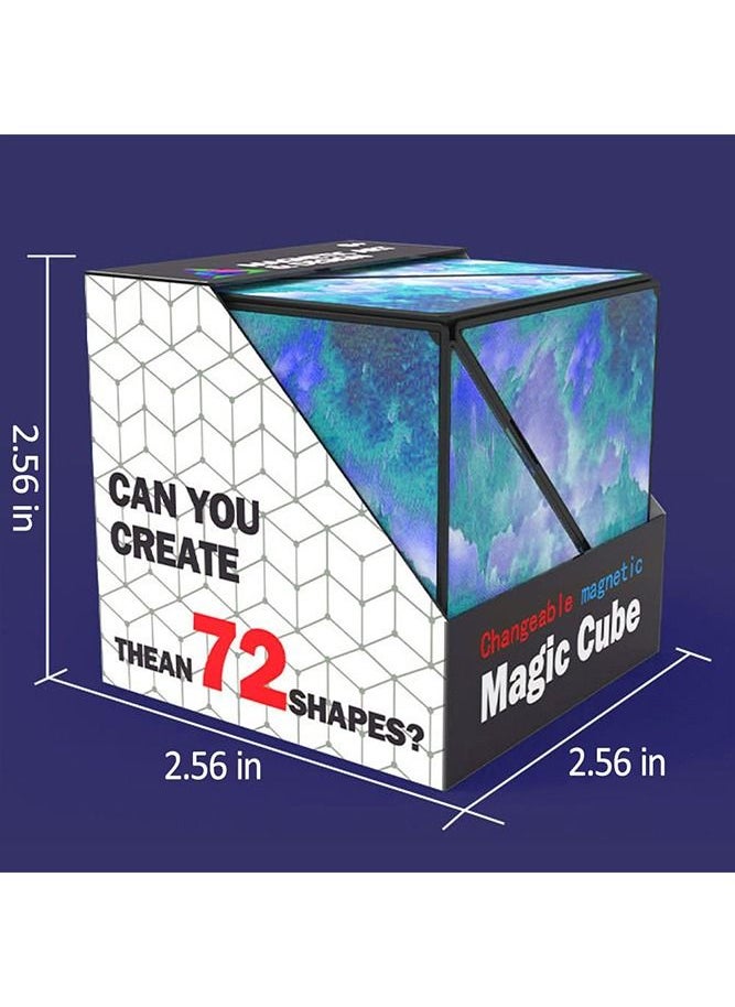 Bebiland - 3D Geometric Puzzle Rubik's Cube with 72 Shapes, Magnetic Magic Cube with Fold and Rotate Easily, Environmentally Friendly Materials Changeable Cube Toys for Kids, Green - Image 1
