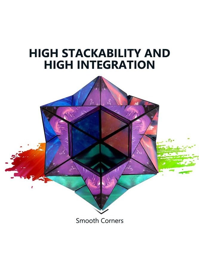 Bebiland - 3D Geometric Puzzle Rubik's Cube with 72 Shapes, Magnetic Magic Cube with Fold and Rotate Easily, Environmentally Friendly Materials Changeable Cube Toys for Kids, Green - Image 1