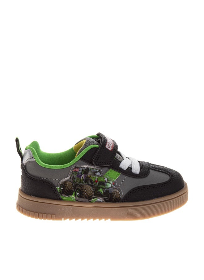 Josmo Monster Jam Shoes for Boys - Shoe Classic Retro Style Sport Soccer Sneakers - Green Black (Size 10 Toddler) - Image 1