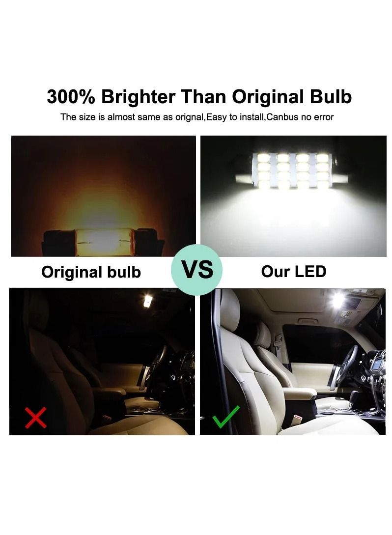 فيريكس طقم إضاءة LED داخلية للقراءة لسيارة نيسان باترول Y61 موديلات 2000-2013 VTC سوبر سفاري - عبوة من 9 مصابيح LED خالية من أخطاء Canbus، مصابيح قراءة الخرائط ولوحة الترخيص، ترقية بيضاء سهلة التركيب مع أدوات التركيب - Image 4