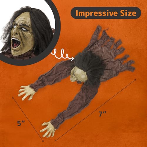 PREXTEX Crawling Zombie Halloween Decoration - Zombies Coming Out of Ground Prop - Creepy Outdoor Zombie Yard Decorations for Haunted Houses, Graveyards, and Halloween Parties - 6 x 5 x 7 Inches - Image 3
