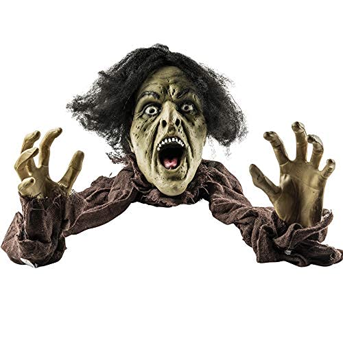 PREXTEX Crawling Zombie Halloween Decoration - Zombies Coming Out of Ground Prop - Creepy Outdoor Zombie Yard Decorations for Haunted Houses, Graveyards, and Halloween Parties - 6 x 5 x 7 Inches - Image 4
