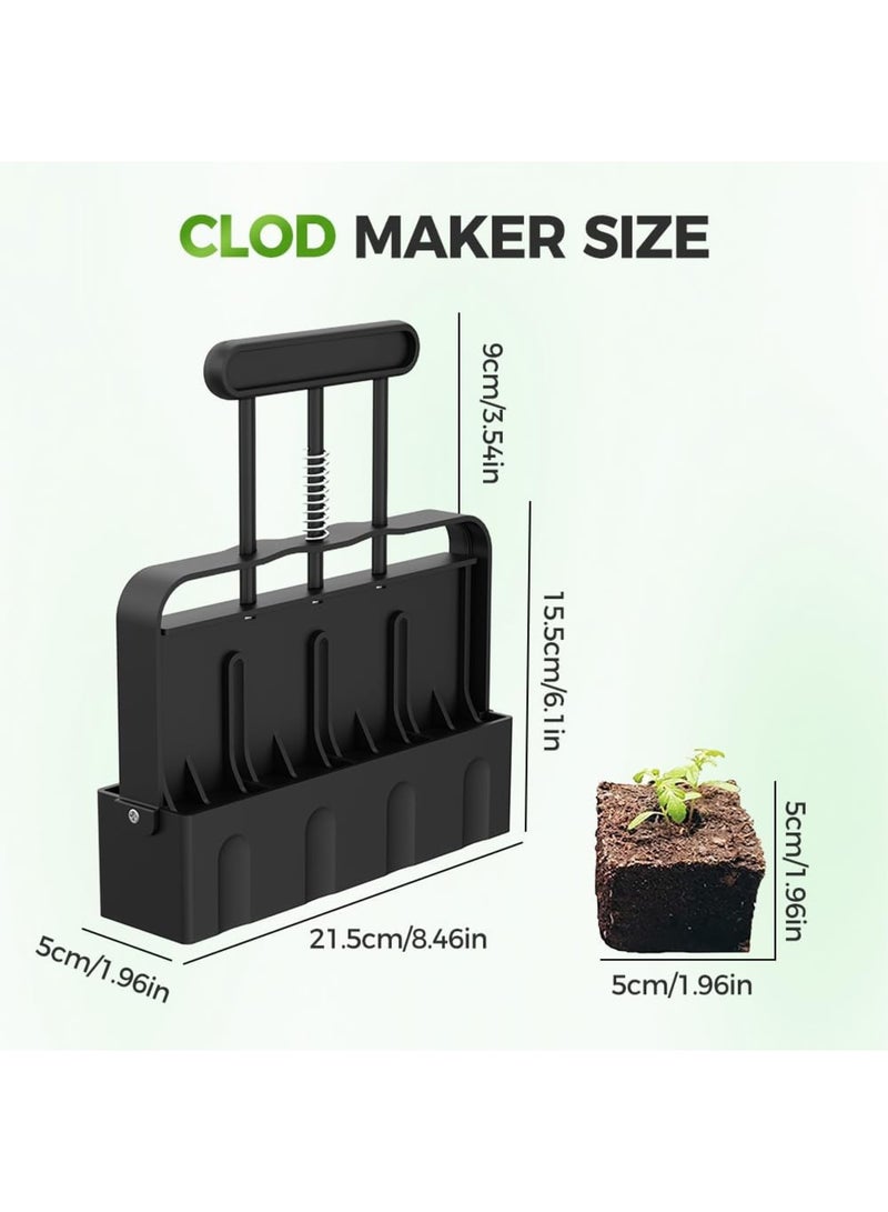 Barakah Soil Blocker, 4 Cell Reusable Soil Blocker for Seed Starting 2 inch Soil Block Maker Seed Handheld Block Maker, Plant Label Marker for Garden Prep - Image 5