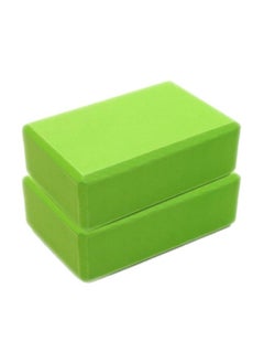 Generic MASTON Smilee 2 Pcs Yoga Block Brick Foaming Foam Home Exercise Fitness Gym Sport Tool 225x 145x76 mm (Green)  - Image 1