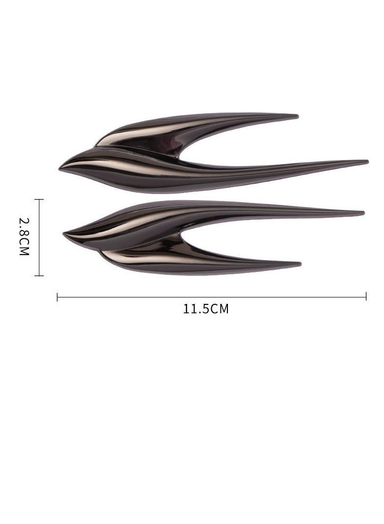 EBMINI Ping An Swallow Leaf Car Metal Logo Decoration Side Label Car Stickers 