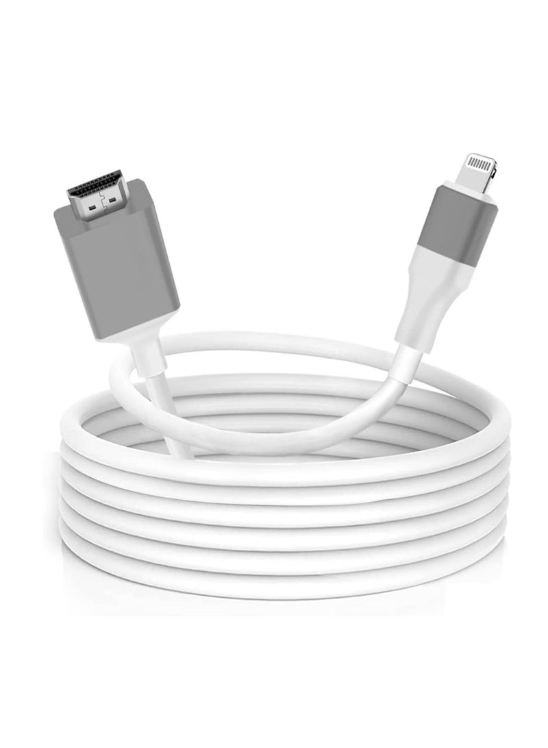 KASTWAVE Lightning to HDMI Adapter, HDMI Cable for iPhone to TV, Digital AV Adapter, 1080P HD Video Sync Screen Connector, iPhone to HDMI for TV Projector Monitor, NO Need Power Supply, White - Image 1
