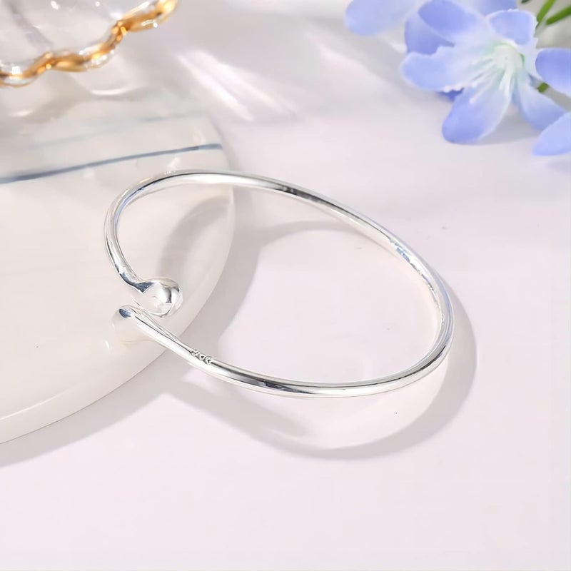 Excefore Jewelry Set for Women, 925 Silver Chain Necklace Bracelet Earrings Ring, Sterling Silver Hi-shiny Tear Drop Design Pendant Jewelry Gifts for Birthday Mother's Day Valentine’s Day, Girl Wife Friend - Image 2