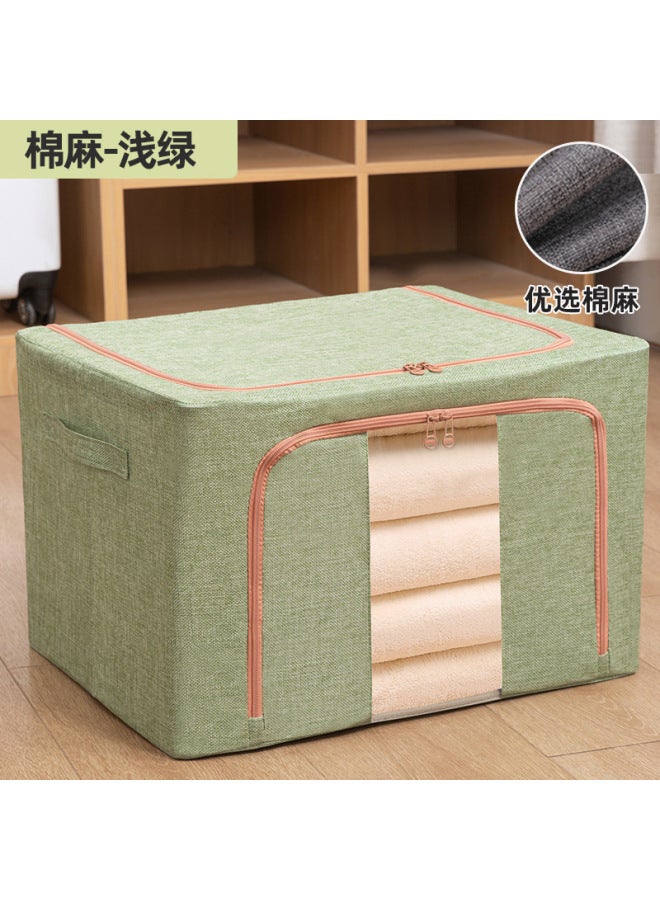 Clothes Storage Box Oxford Cloth Waterproof Steel Frame Transparent Folding Bainer Box Wardrobe Car Quilt Storage Box For Moving - Image 1