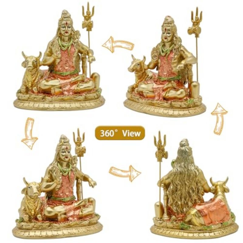 Indian God Shiva Idol Statue - Hindu God Lord Shiva Statue Indian Home Temple Mandir Pooja Item Murti Decor Diwali Gifts Meditation Yoga Room Altar Decoration - Image 2