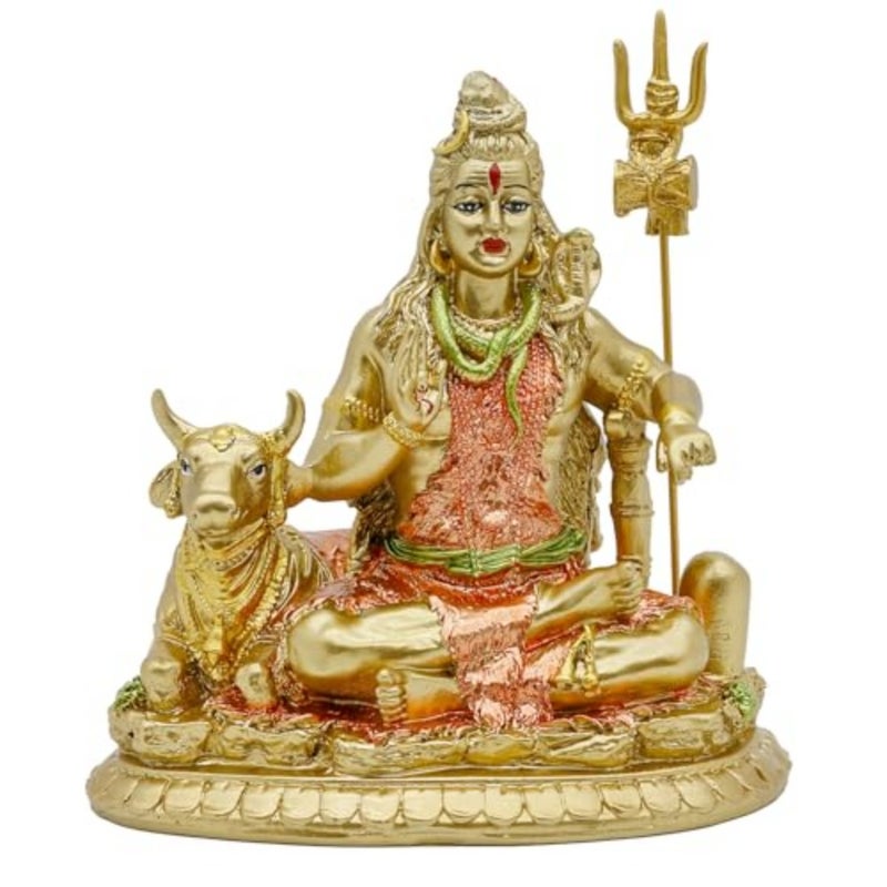 Indian God Shiva Idol Statue - Hindu God Lord Shiva Statue Indian Home Temple Mandir Pooja Item Murti Decor Diwali Gifts Meditation Yoga Room Altar Decoration - Image 1