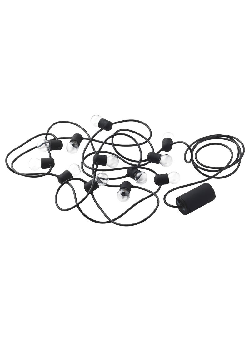 AS SEEN ON TV LED lighting chain with 12 lights outdoor battery operated black 