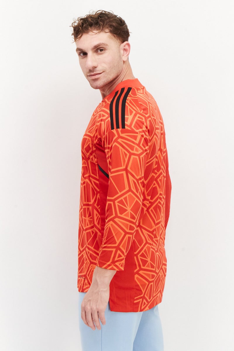Adidas Men Sportswear Fit Allover Print Long Sleeves Sweatshirts, Red Combo - Image 3