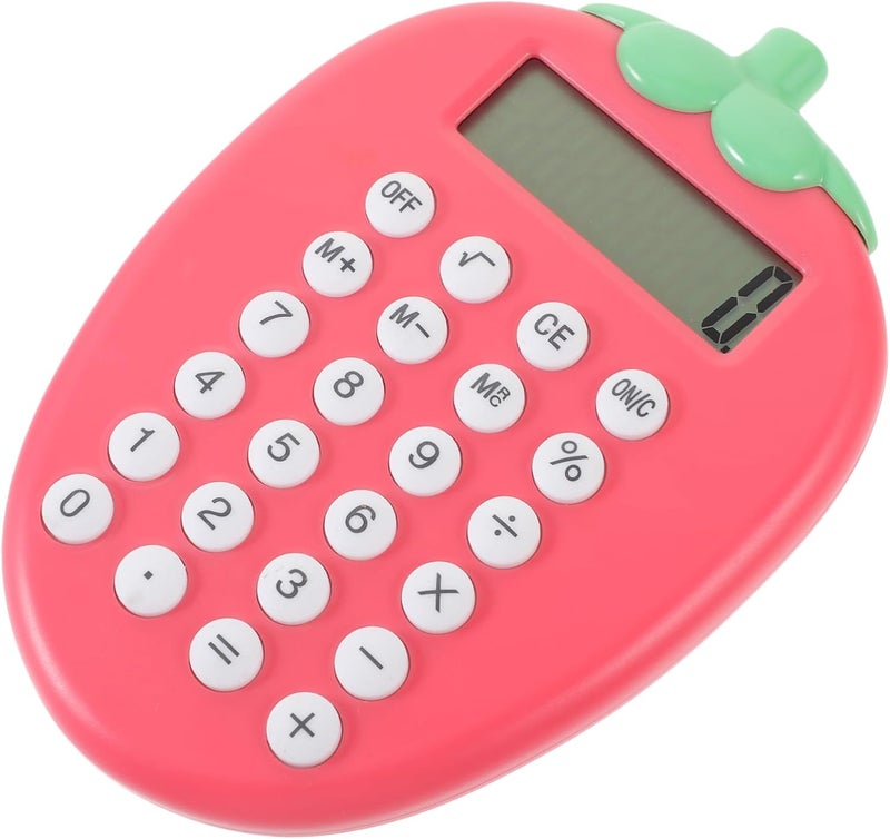 Portable Solar Calculator for Office and School Cute Strawberry Design Compact Multi-use Handheld Device for Students and Adults Reliable and Basic Calculator - Image 1