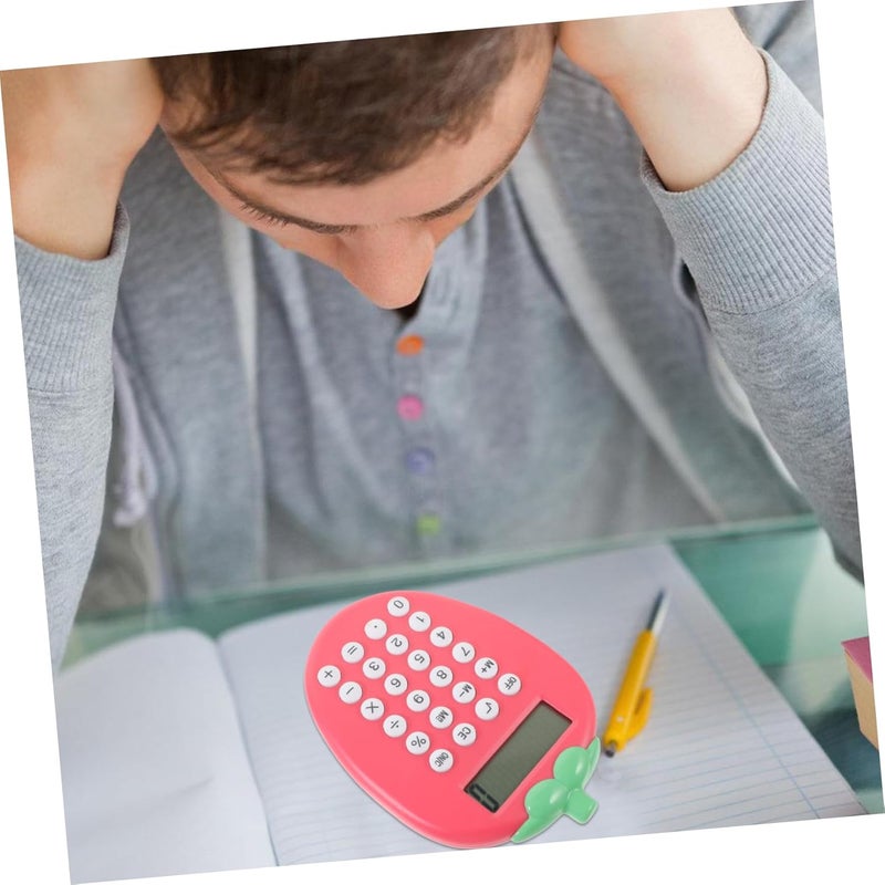 Portable Solar Calculator for Office and School Cute Strawberry Design Compact Multi-use Handheld Device for Students and Adults Reliable and Basic Calculator - Image 4