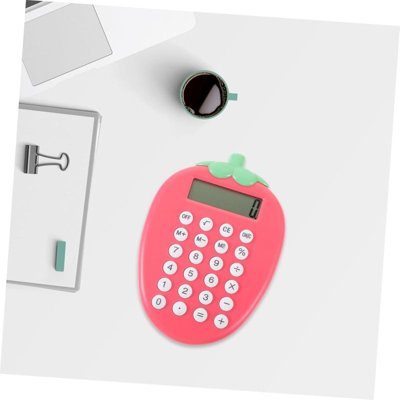 Portable Solar Calculator for Office and School Cute Strawberry Design Compact Multi-use Handheld Device for Students and Adults Reliable and Basic Calculator - Image 3