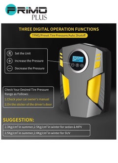 PRIMO PLUS Digital Car Tyre Inflator Air Compressor with Auto Stop and LED Light 12V Fast Portable Air Pump for Car Bicycle Motorcycle Ball Air Mattress  - Image 2
