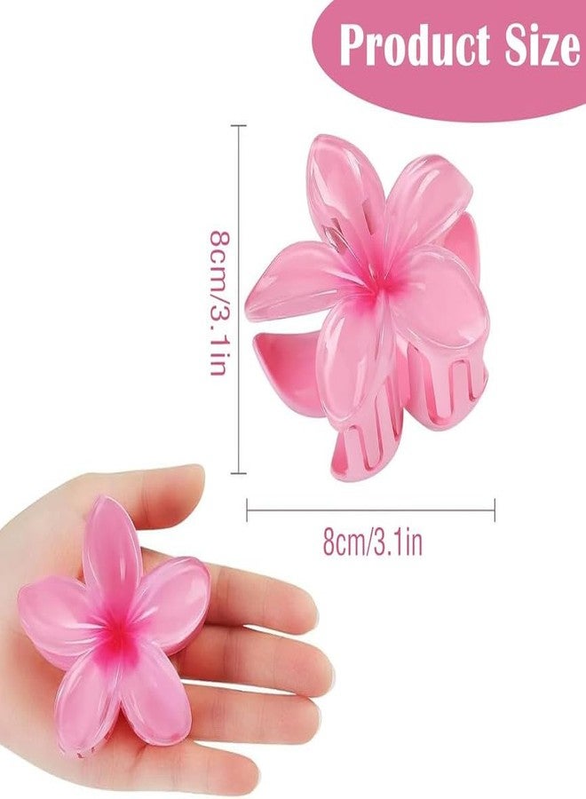 YANWENX Pack of 6 Flower Hair Clips - Colourful Hawaiian Flower-Shaped Claw Clips for Women, Non-Slip Hair Accessories for Thick & Thin Hair - Image 5